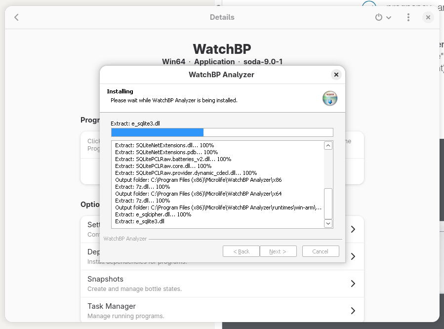 Installing WatchBP Analyzer in Bottles